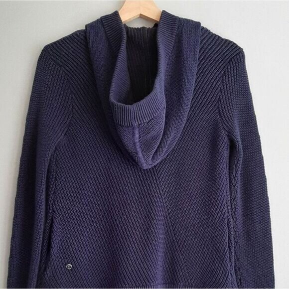 IVIVVA by Lululemon Cardigan Sweater w/ Hood Navy Kids Youth Sz 12 - Picture 8 of 12